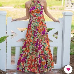 NATURAL LIFE HALLE FLORAL HALTER DRESS